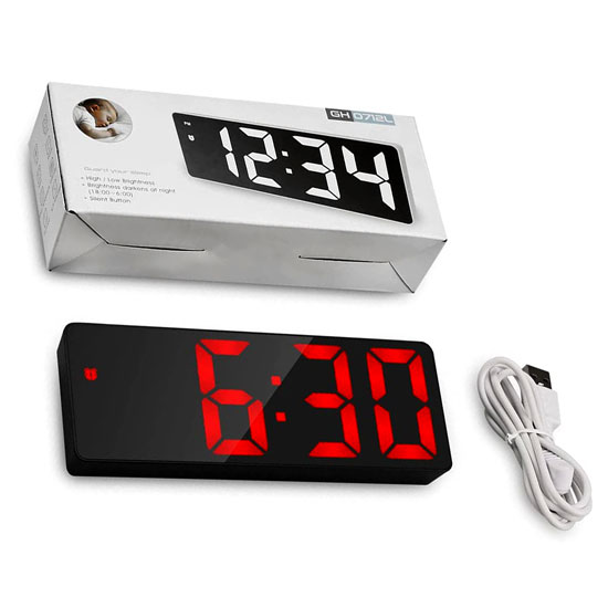 LED CLOCK GH0712L ( HIGH - TIME - ALARM - SNOOZE - CALENDAR